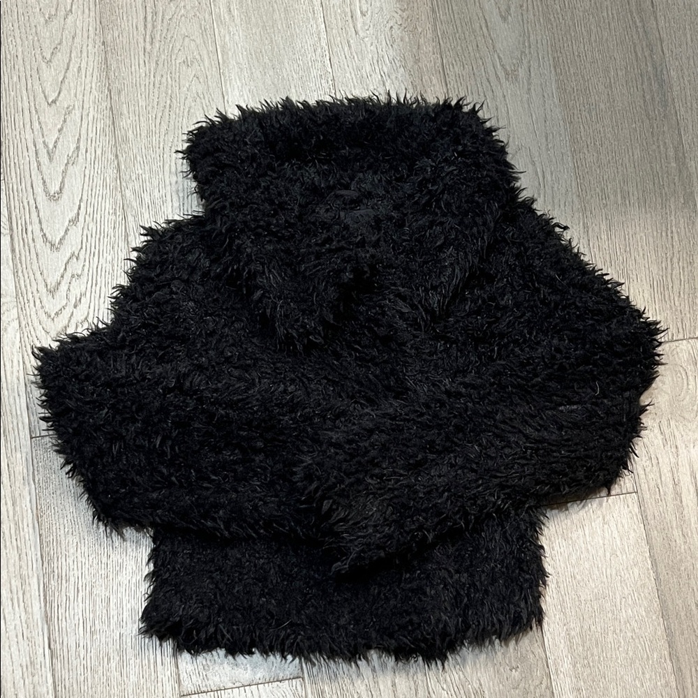 Chic Black Furry Jacket